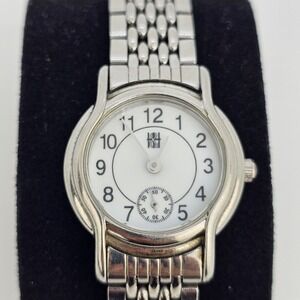 Hillard & Hanson Women's Watch 24mm White Dial Gray Bracelet Band 6" New Battery
